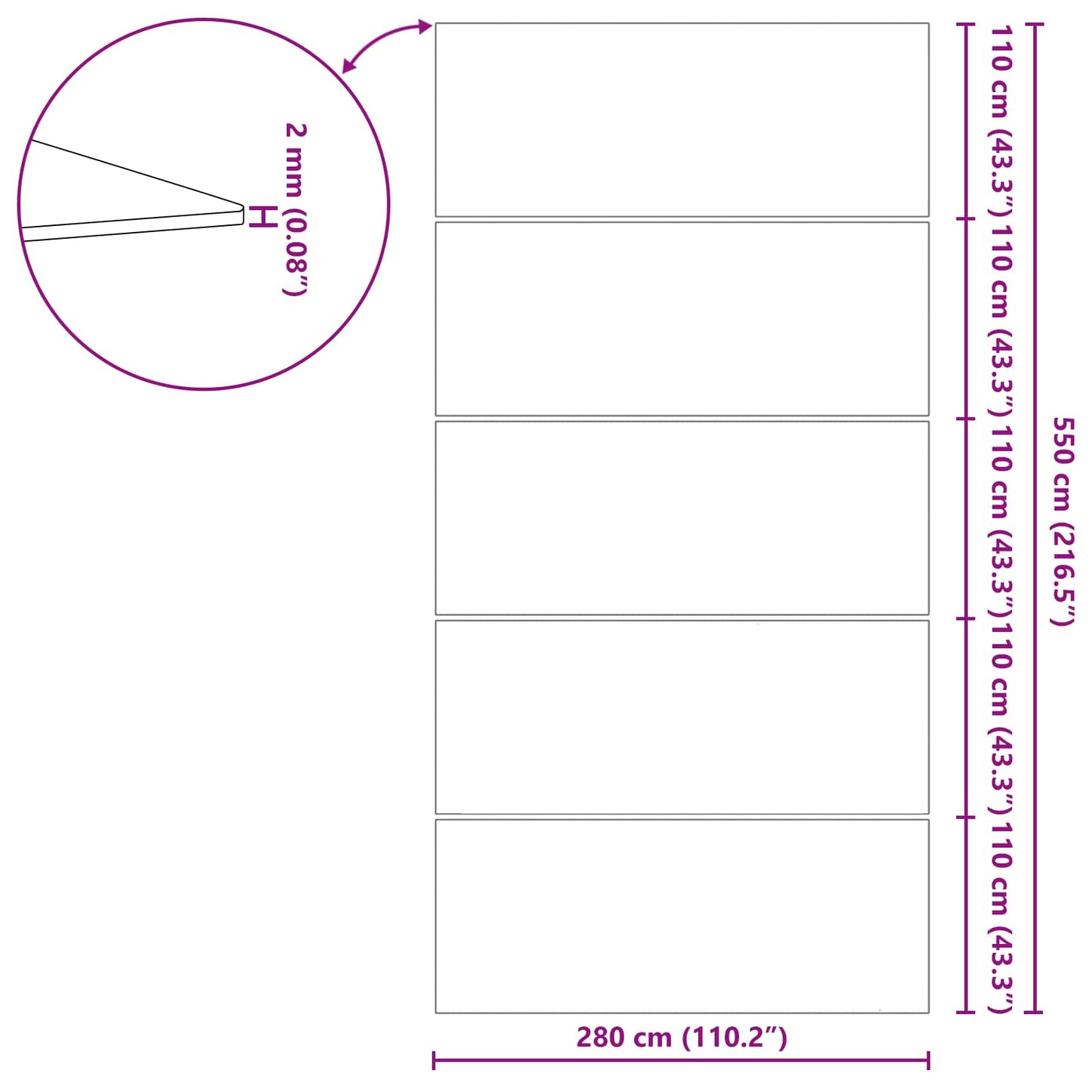 Telo per Fondo Piscina Regolabile Nero 550 x 280 x 0,1 cm | homemem39