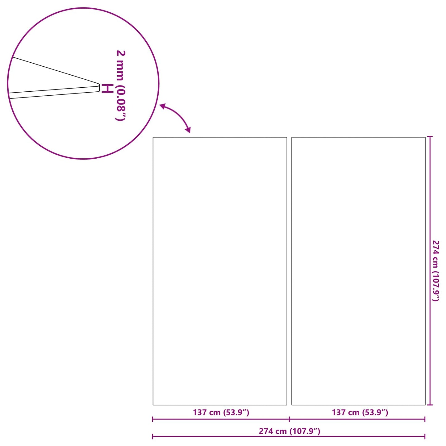 Telo per Fondo Piscina 274 x 274 x 0,1 cm Tessuto Non Tessuto | homemem39