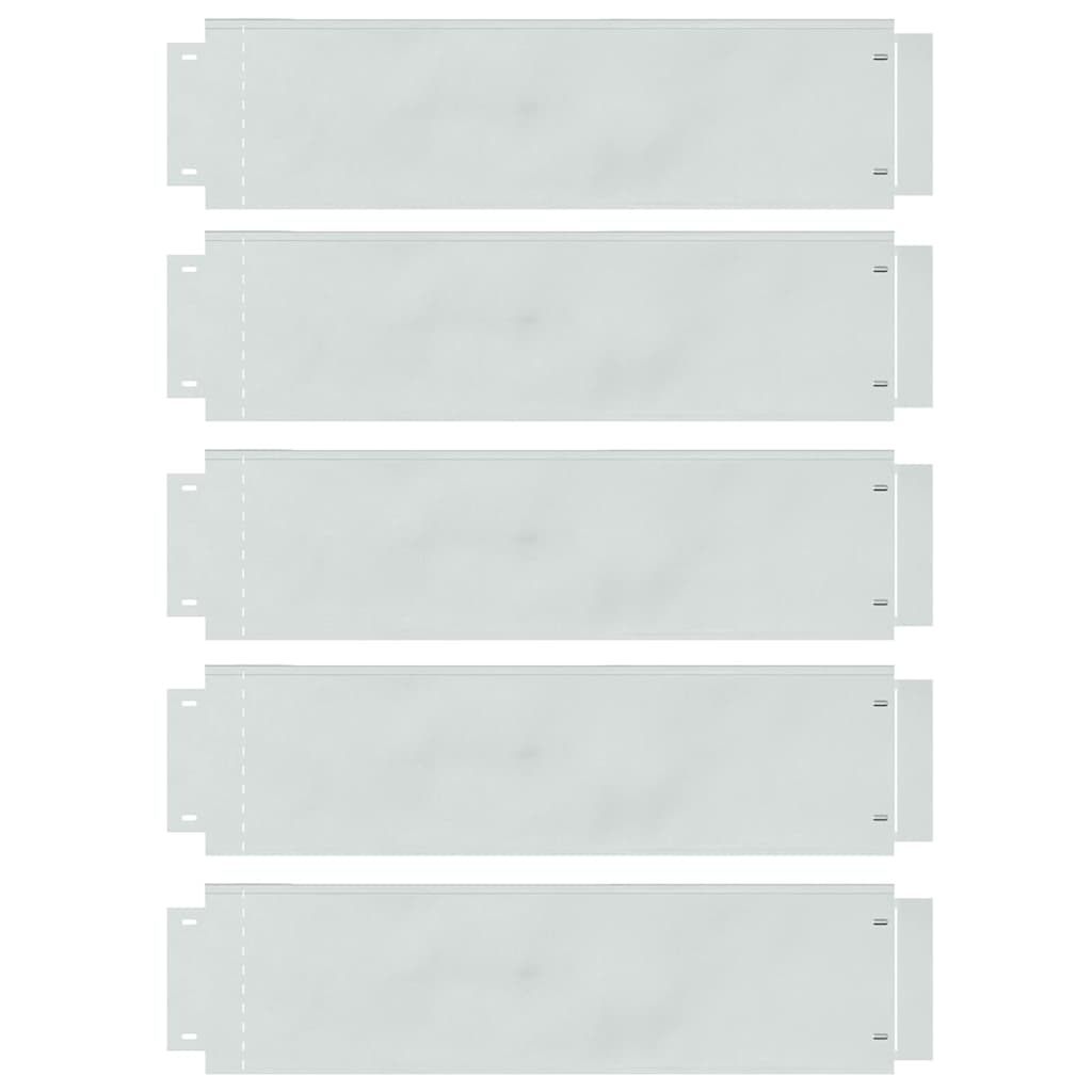 Bordure per prato 5 pcs Argento 100 x 25 x 0,07 cm | homemem39