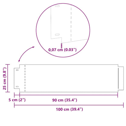 Bordure per prato 5 pcs Argento 100 x 25 x 0,07 cm | homemem39