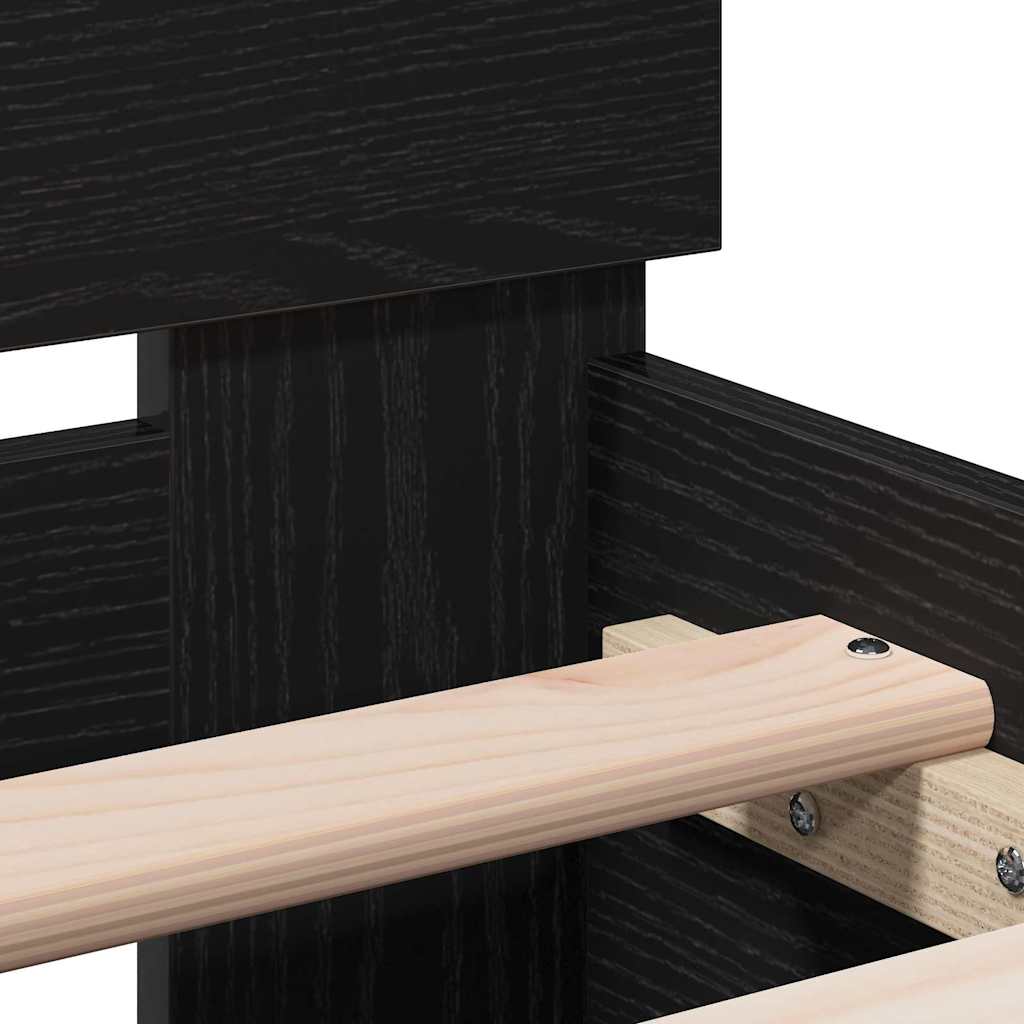 Struttura del letto Rovere Nero 203 x 95 x 70 cm | homemem39