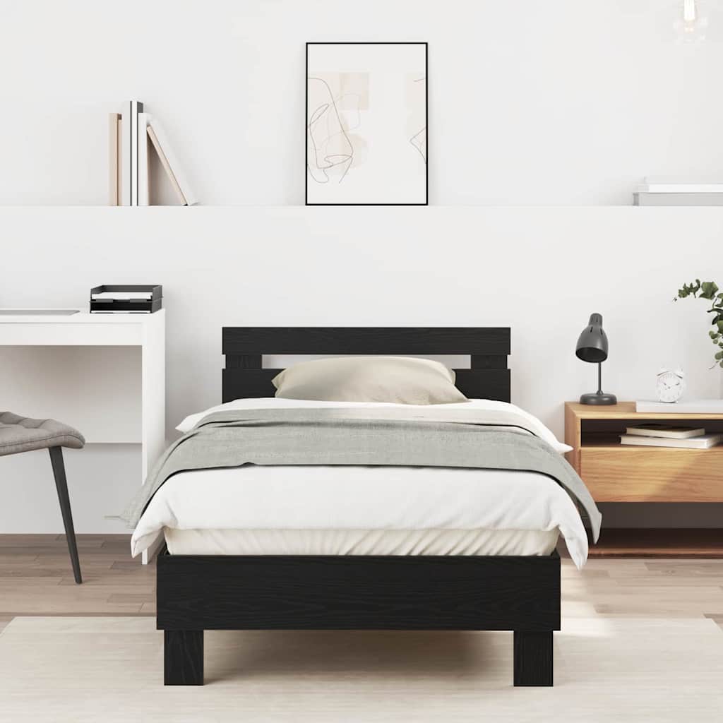 Struttura del letto Rovere Nero 203 x 95 x 70 cm | homemem39