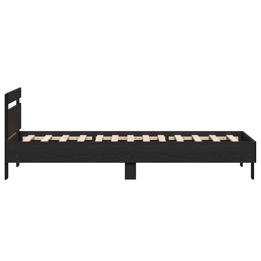 Struttura del letto Rovere Nero 203 x 95 x 70 cm | homemem39