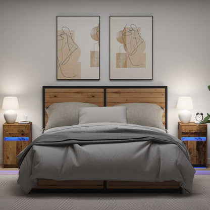 Armadio da Letto LED 2 pcs Legno vecchio 38 x 34 x 61 cm