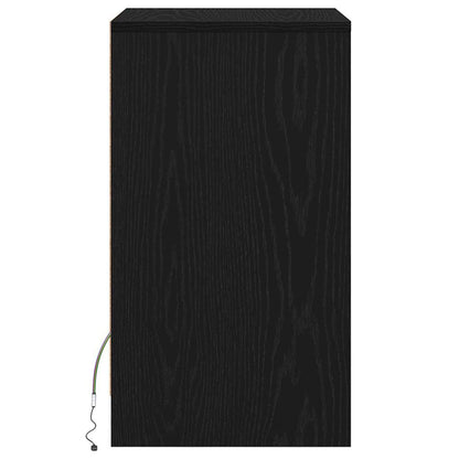 Armadio da Letto LED con cassetto Rovere nero 38 x 34 x 61 cm