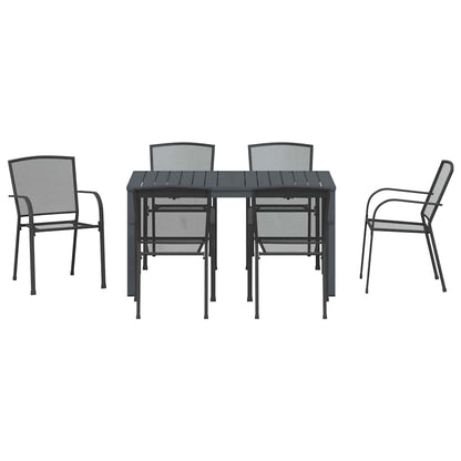 Set da Pranzo per Giardino 7 pcs Antracite Acciaio - homemem39