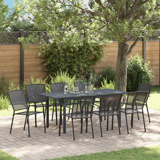 Set da Pranzo per Giardino 9 pcs Antracite Acciaio - homemem39