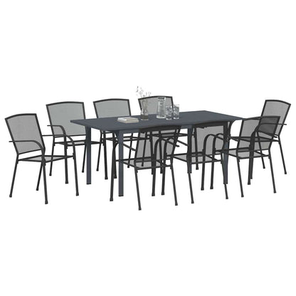 Set da Pranzo per Giardino 9 pcs Antracite Acciaio - homemem39