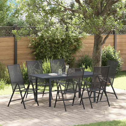 Set da Pranzo per Giardino 7 pcs Antracite Acciaio - homemem39