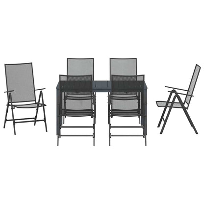 Set da Pranzo per Giardino 7 pcs Antracite Acciaio - homemem39