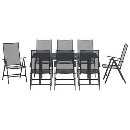 Set da Pranzo per Giardino 9 pcs Antracite Acciaio - homemem39