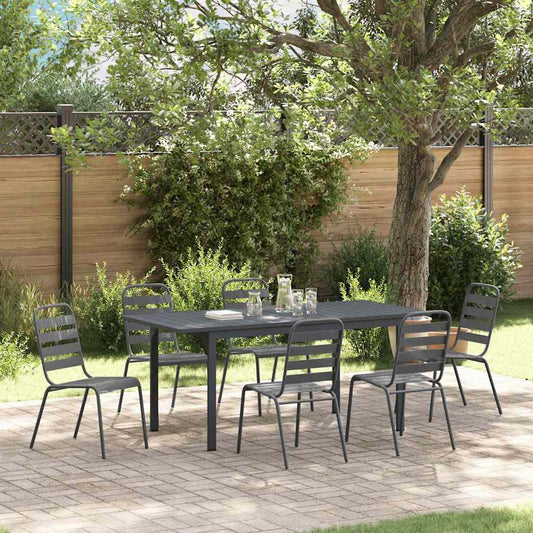 Set da Pranzo per Giardino 7 pcs Antracite
