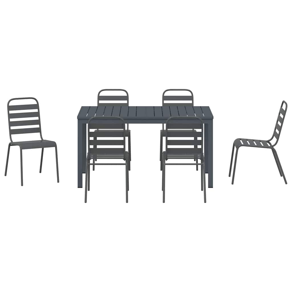 Set da Pranzo per Giardino 7 pcs Antracite | homemem39