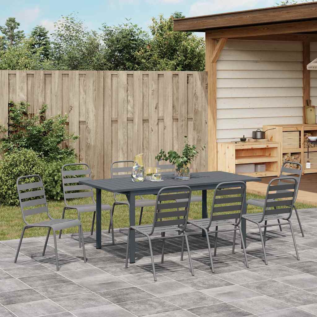 Set da Pranzo per Giardino 9 pcs Antracite