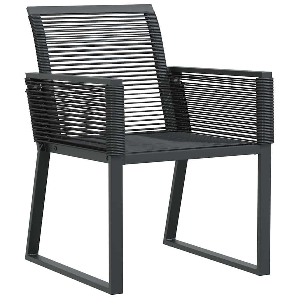Set da Pranzo per Giardino 9 pcs Nero polyrattan | homemem39