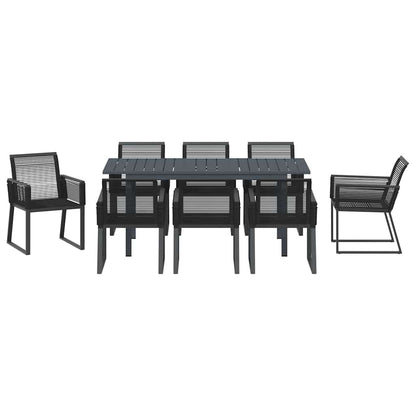 Set da Pranzo per Giardino 9 pcs Nero - homemem39