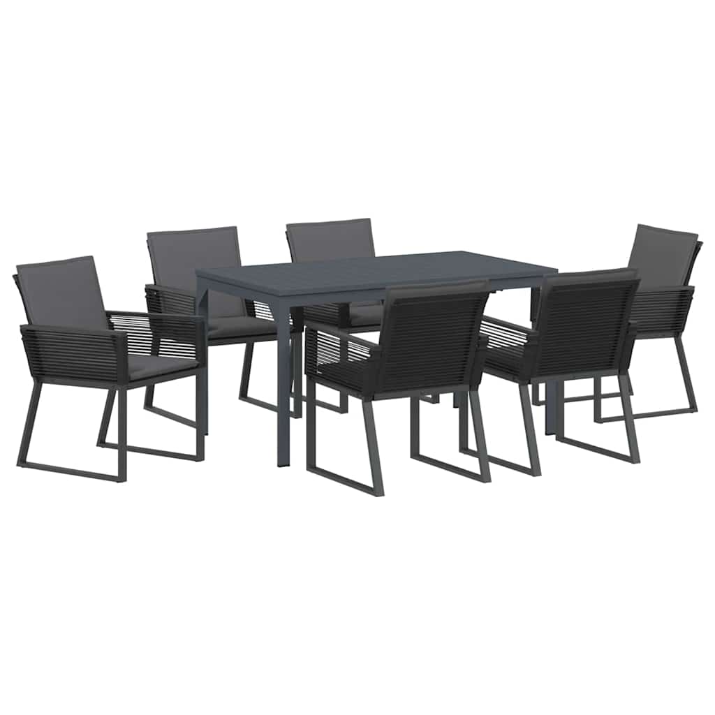 Set da Pranzo per Giardino 7 pcs Antracite polyrattan