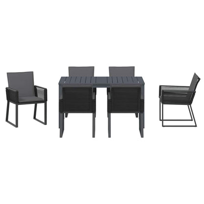 Set da Pranzo per Giardino 7 pcs Antracite polyrattan | homemem39