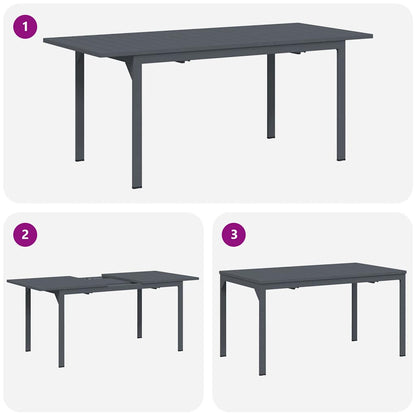 Set da Pranzo per Giardino 7 pcs Antracite polyrattan | homemem39