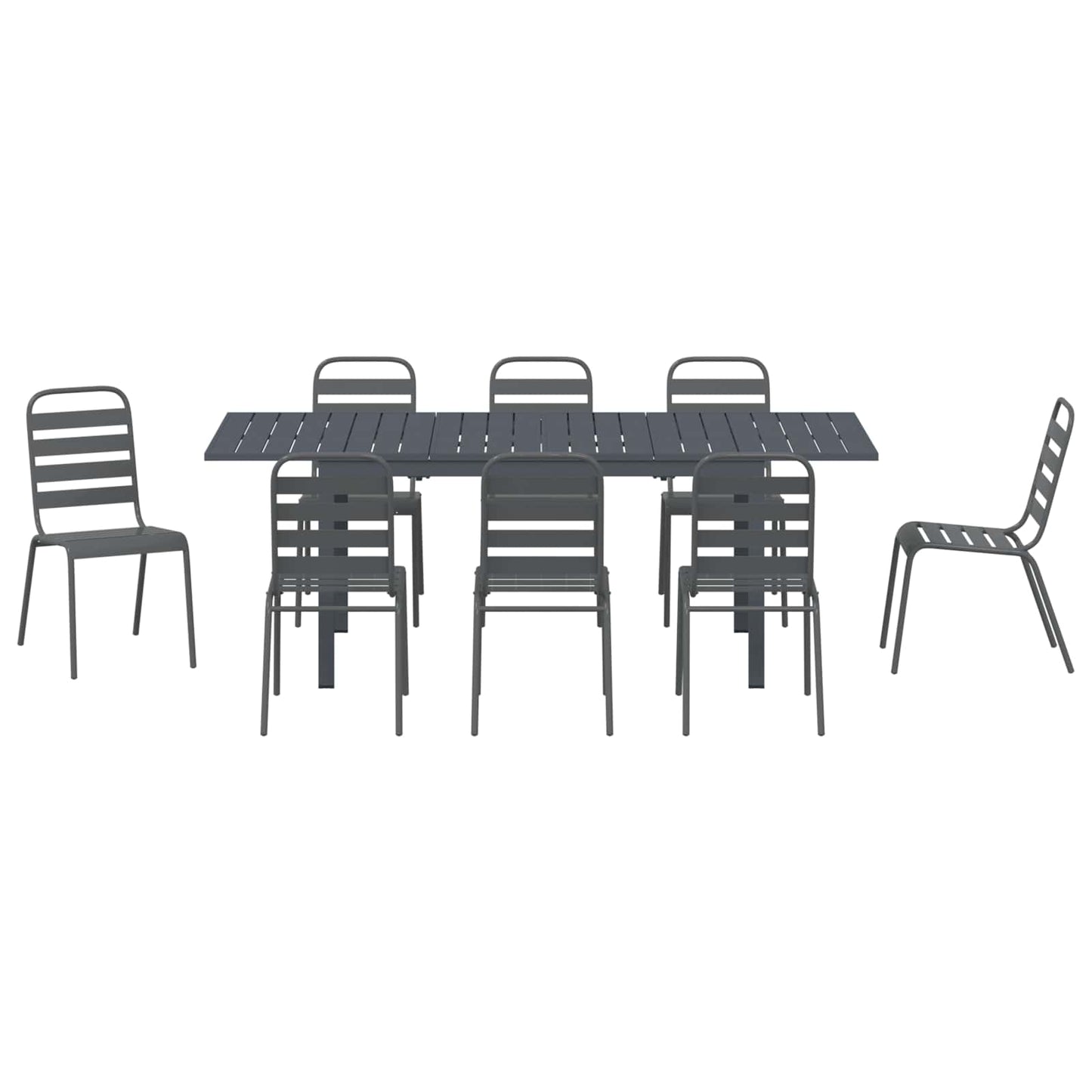 Set da Pranzo per Giardino 9 pcs Antracite | homemem39