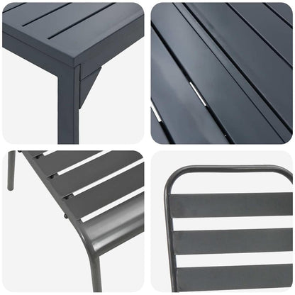 Set da Pranzo per Giardino 11 pcs Antracite Acciaio - homemem39