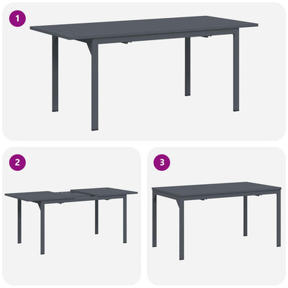 Set da Pranzo per Giardino 9 pcs Nero polyrattan | homemem39