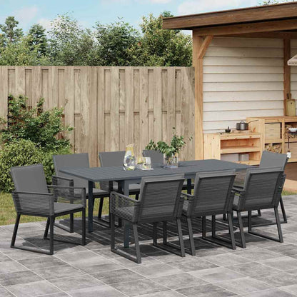 Set da Pranzo per Giardino 9 pcs Nero Poly Rattan - homemem39