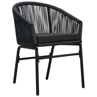 Set da Pranzo per Giardino 9 pcs Nero Poly Rattan - homemem39