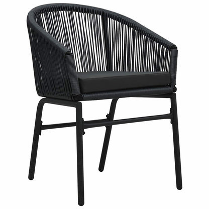 Set da Pranzo per Giardino 9 pcs Nero polyrattan | homemem39