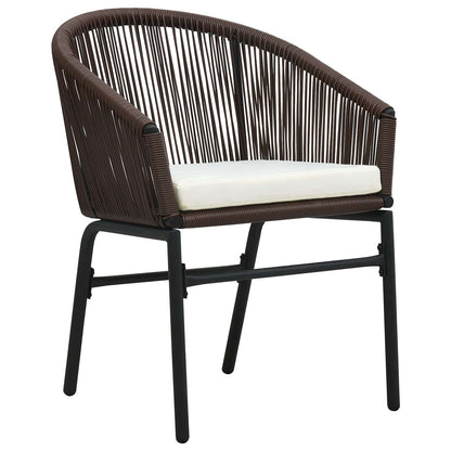 Set da Pranzo per Giardino 9 pcs Marrone polyrattan