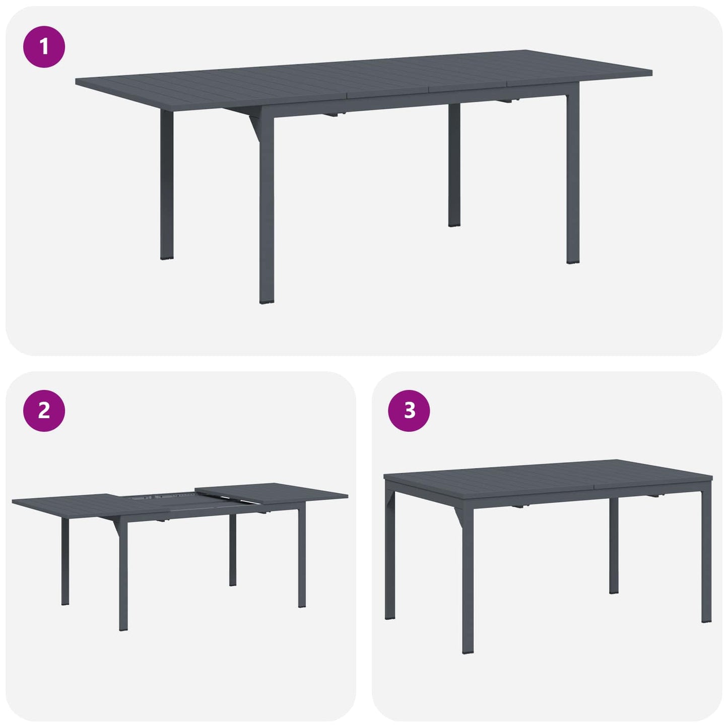 Set da Pranzo per Giardino 9 pcs Grigio polyrattan | homemem39