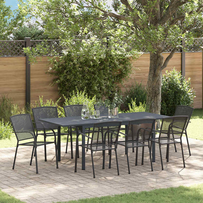 Set da Pranzo per Giardino 9 pcs Antracite Acciaio | homemem39