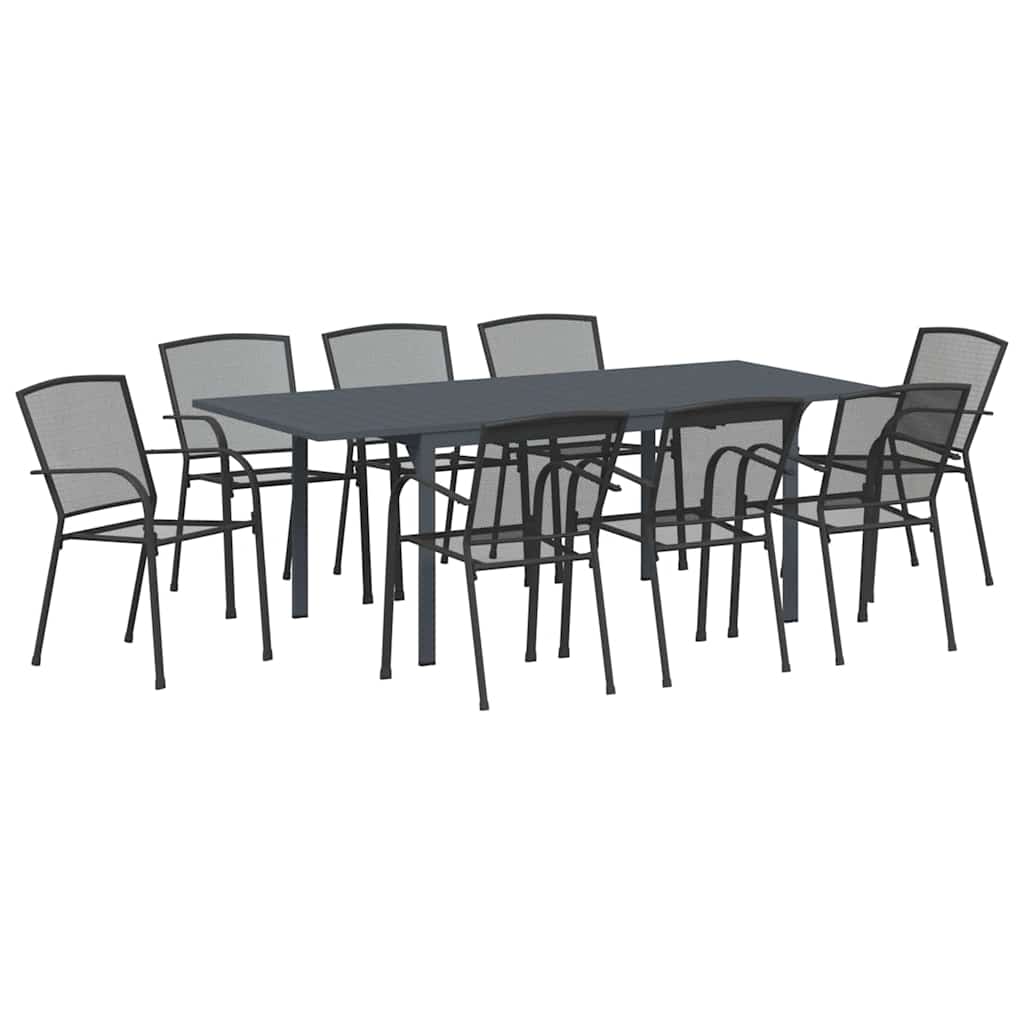 Set da Pranzo per Giardino 9 pcs Acciaio