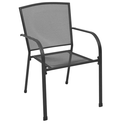 Set da Pranzo per Giardino 9 pcs Antracite Acciaio | homemem39