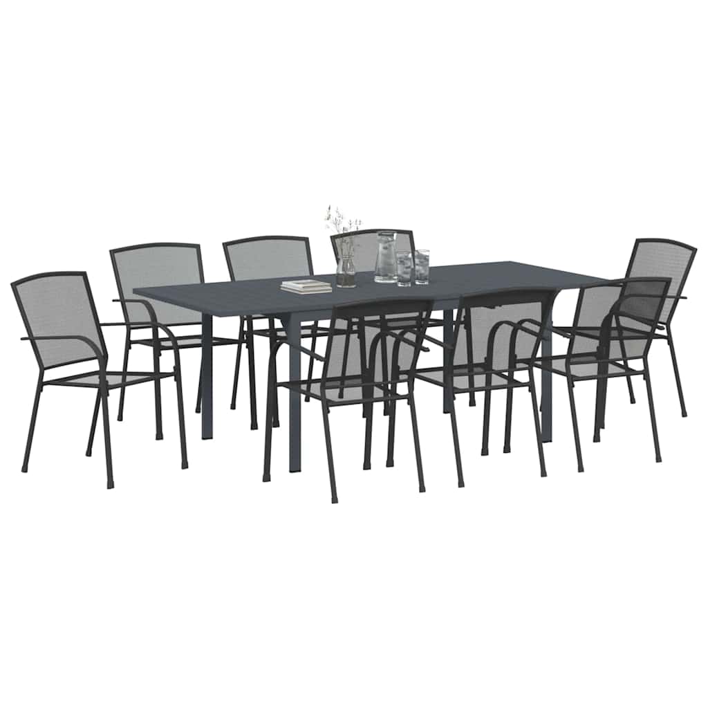 Set da Pranzo per Giardino 9 pcs Acciaio
