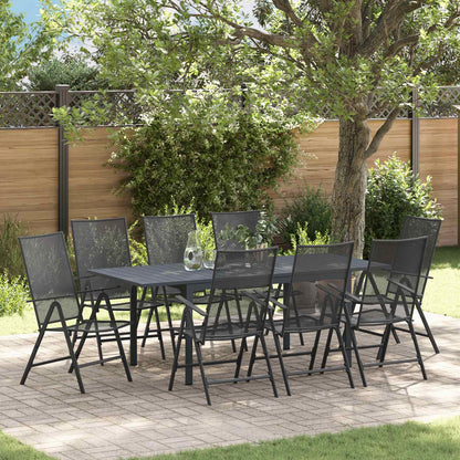Set da Pranzo per Giardino 9 pcs Antracite Acciaio | homemem39