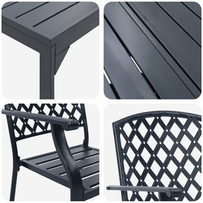 Set da Pranzo da Giardino Regolabile 9 pcs Acciaio - homemem39