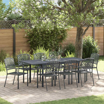 Set da Pranzo per Giardino 9 pcs Antracite Acciaio | homemem39