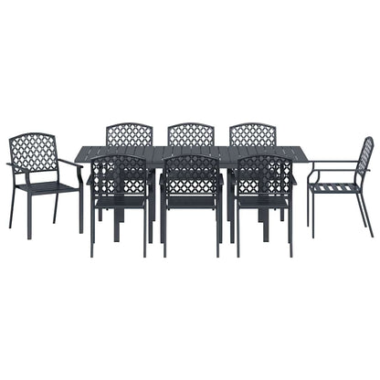 Set da Pranzo da Giardino Regolabile 9 pcs Acciaio - homemem39