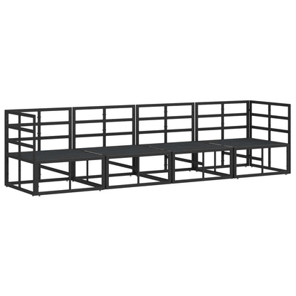 Set Divano da Giardino 4 pcs Nero Metallo | homemem39