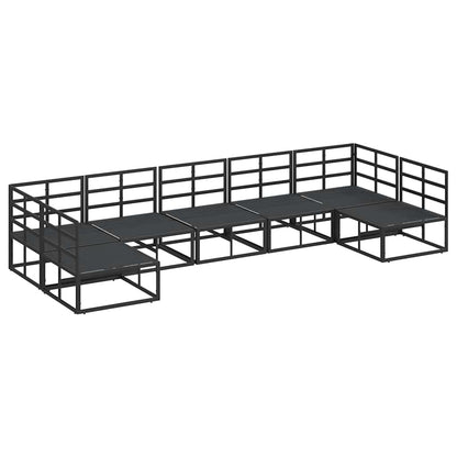 Set Divano da Giardino con cuscino 7 pcs Nero Alluminio - homemem39