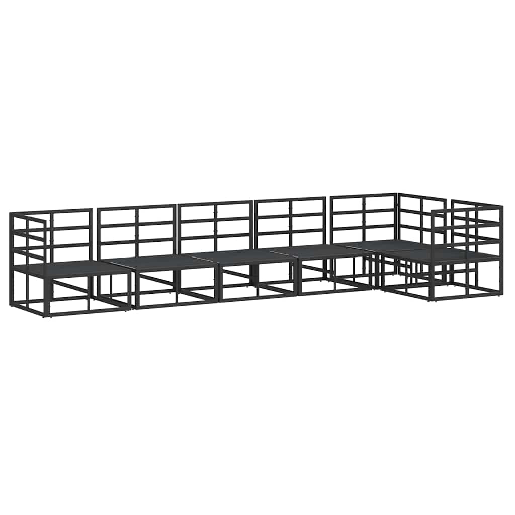 Set Divano da Giardino con cuscino 6 pcs Nero Alluminio - homemem39