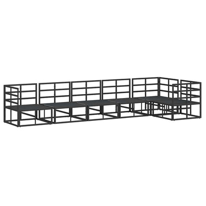 Set Divano da Giardino con cuscino 6 pcs Nero Alluminio - homemem39