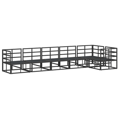 Set Divano da Giardino con cuscino 6 pcs Nero Alluminio