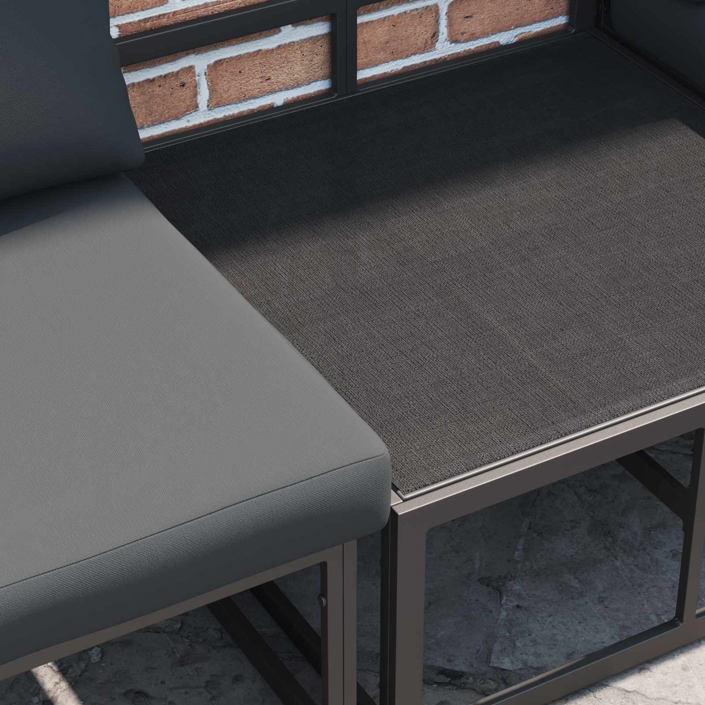 Set Divano da Giardino 9 pz Nero Alluminio