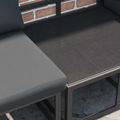 Set Divano da Giardino 9 pz Nero Alluminio