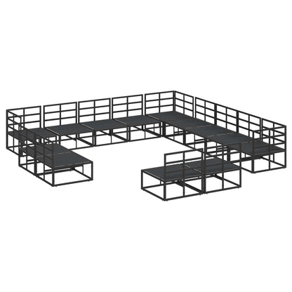 Set Divano da Giardino con cuscino 13 pcs Nero Alluminio | homemem39