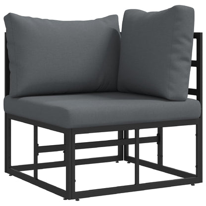 Set Divano da Giardino con cuscino 13 pcs Nero Alluminio | homemem39