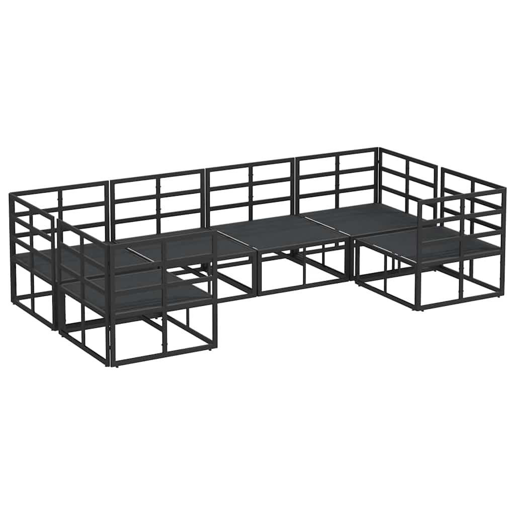 Set Divano da Giardino 6 pcs Nero Alluminio - homemem39