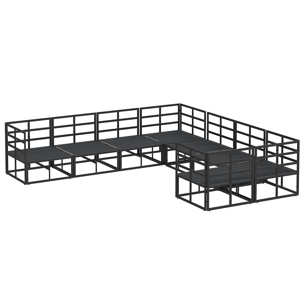 Set Divano da Giardino con cuscino 8 pcs Nero Acciaio | homemem39